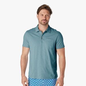Fair Harbor Kismet Polo Size XL Heather Green Organic Cotton Pocket Shirt NWT